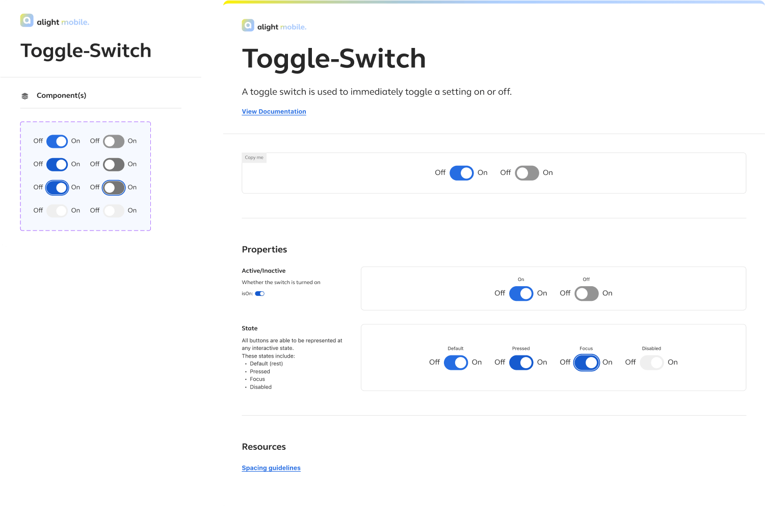 Frames for the page structure